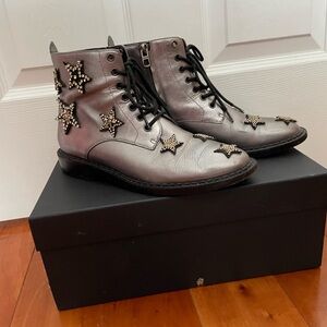 Coach Watts BTE Crystal Boots in Metallic Gunmetal